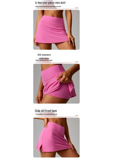 Chimei Schnelltrocknender Tennis- & Laufrock - Anti-Exposure, Zweiteiliges Design, Sommer-Sport-Minirock.