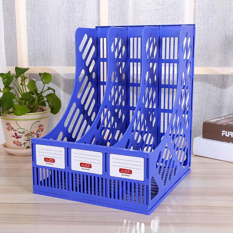 Office Supplies File Holder A4 Desktop Storage File Column Stationery Plastic Thick File Frame File Organizer