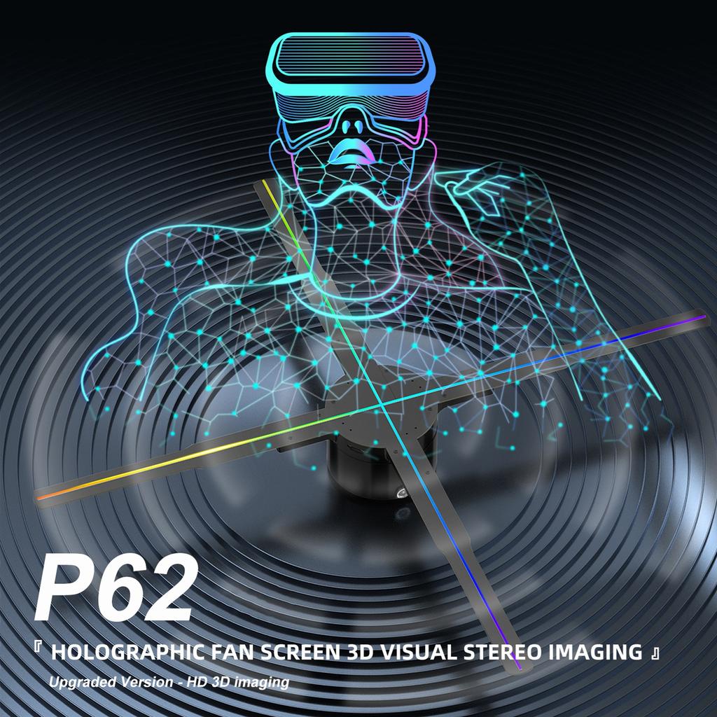 3D Hologramový Projektor Reklamní Displej Ventilátor Nástěnný Přehrávač 2K HD LED Foto Video Ventilátor s