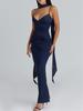 European & American Women's Spaghetti Strap Backless Bodycon Evening Gown - Sexy & Elegant Long Dress