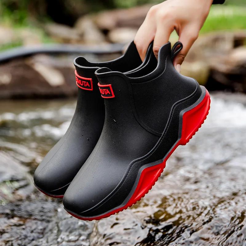 Fashion Low-cylinder Rain Shoes for Men and Women  Outdoor Fishing Waterproof Shoes, Stylish Style for Outdoor Wear, Rain Boots