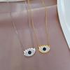 Temperament Eyelashes Eyes Furnace Real Gold Necklace Female Collarbone Chain With Jewelry