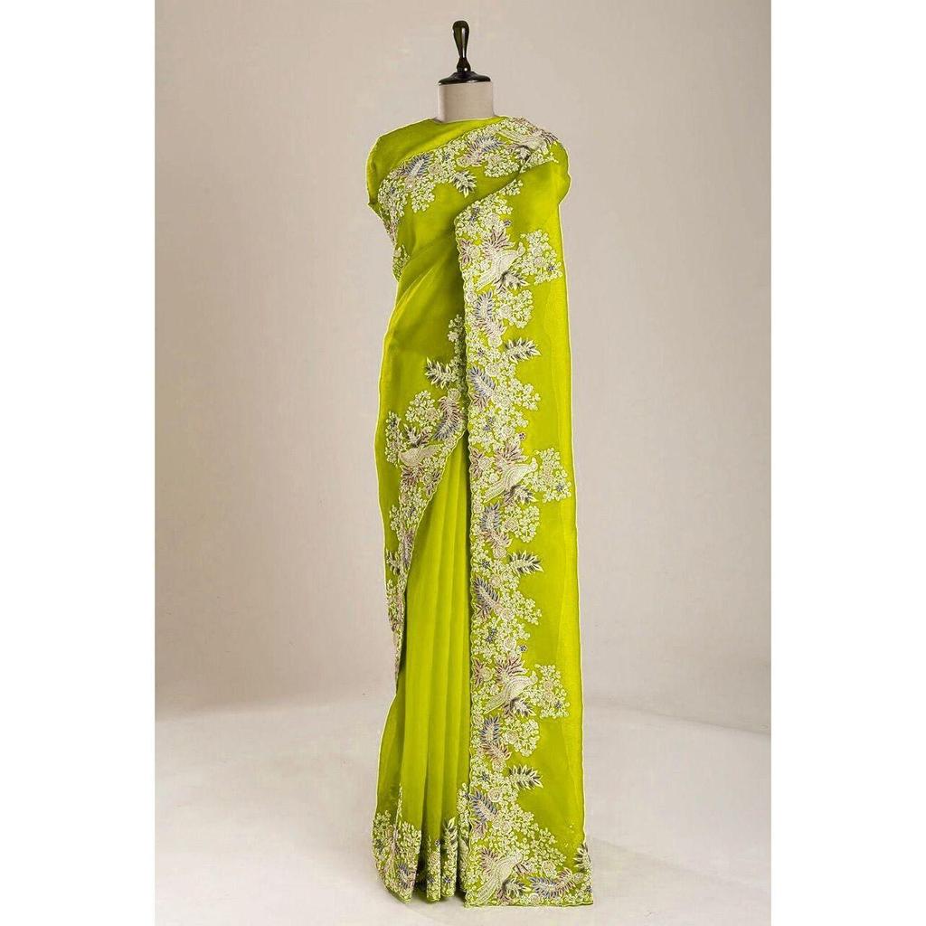 Soie pure avec broderie à séquence codée et belle bordure coupée en arc, couleur:-6