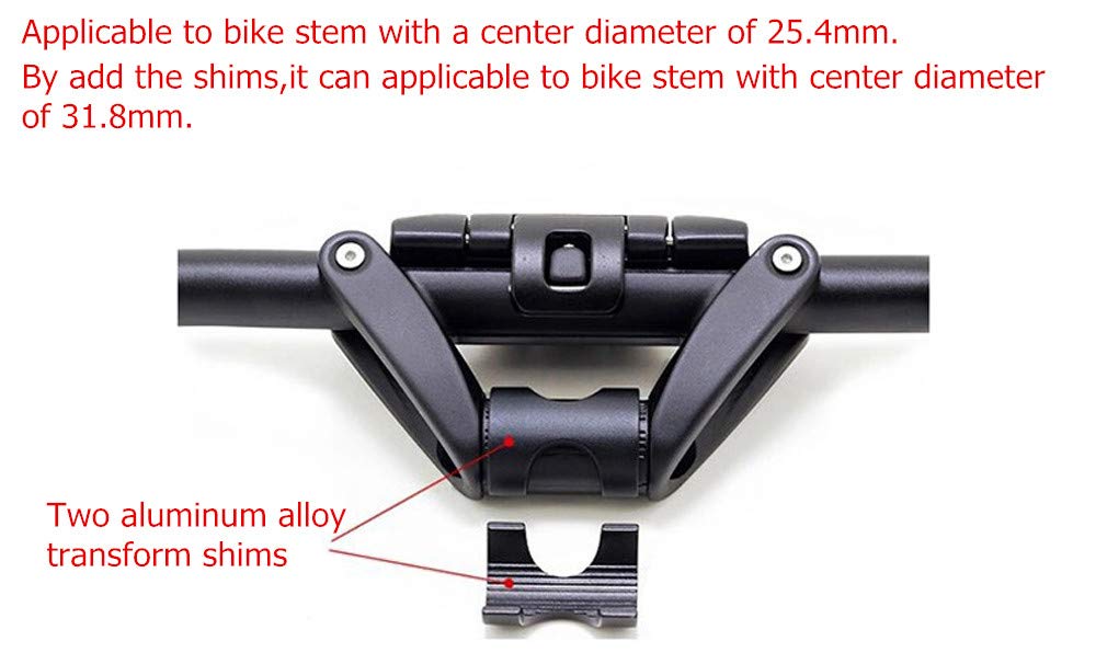 UPANBIKE Bicycle Aluminum Alloy Folding Handlebar Quick Release Foldable Bar Scooter Handlebar 31.8mm/25.4mm(Black+Yellow)