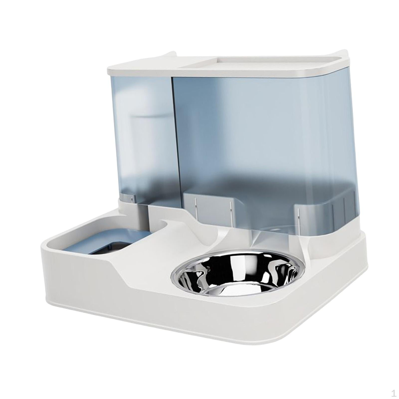

Pet Feeding System with Stainless Steel Bowls - Design, Easy Access синій