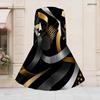 Women Plus Size V Neck Long Sleeve Geometric Printed Black Green A Line Dress With Belt