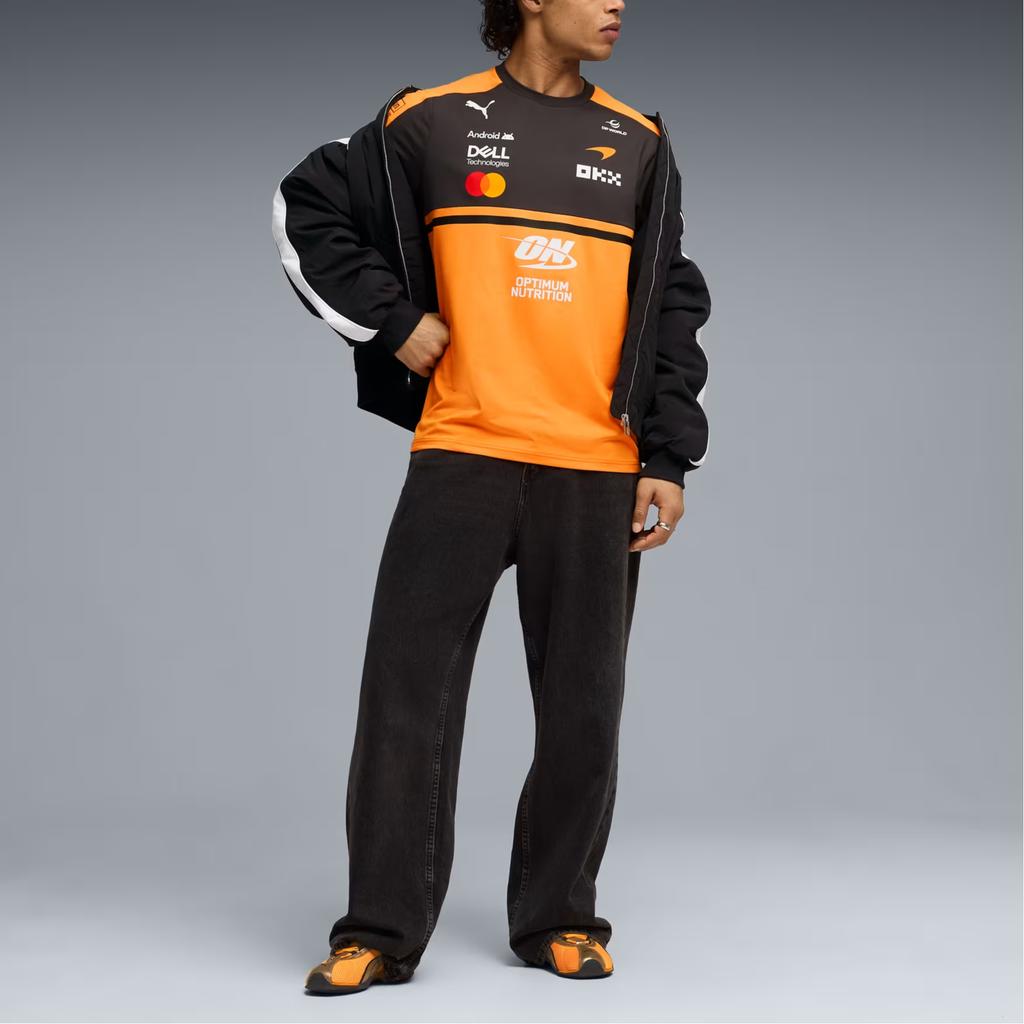 Puma X McLaren Racing Koszulka Replica Edycja dla Fanów F1 Dekolt Okrągły Krótki Rękaw T-shirt Męskie Koszulki 713952-01