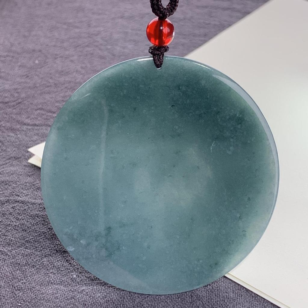 Naturalny Jadeit Klasy A Niebieska Woda Karta Błogosławieństwa Wielu Tematów Wachlarz Wisiorek