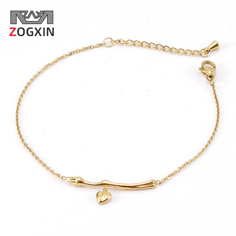 

Korean-Style 18K Minimalist Heart Bestie Bracelet in Titanium Steel