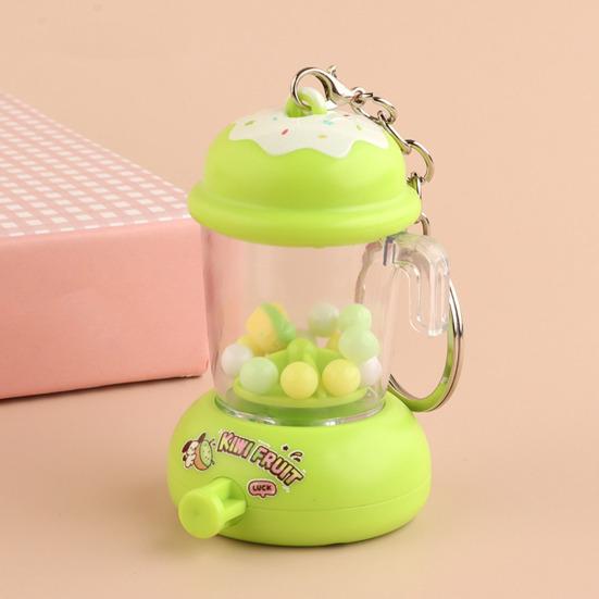Kids Manual Juice Press Gashapon Keychain Simulation Extractor Toy with Spinning Balls Mini Backpack Charm for Boys Girls