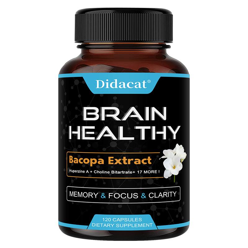 Brain Healthy Supplement 120 Capsules Bacopa Extract Formula for Memory and Focus 120PCS