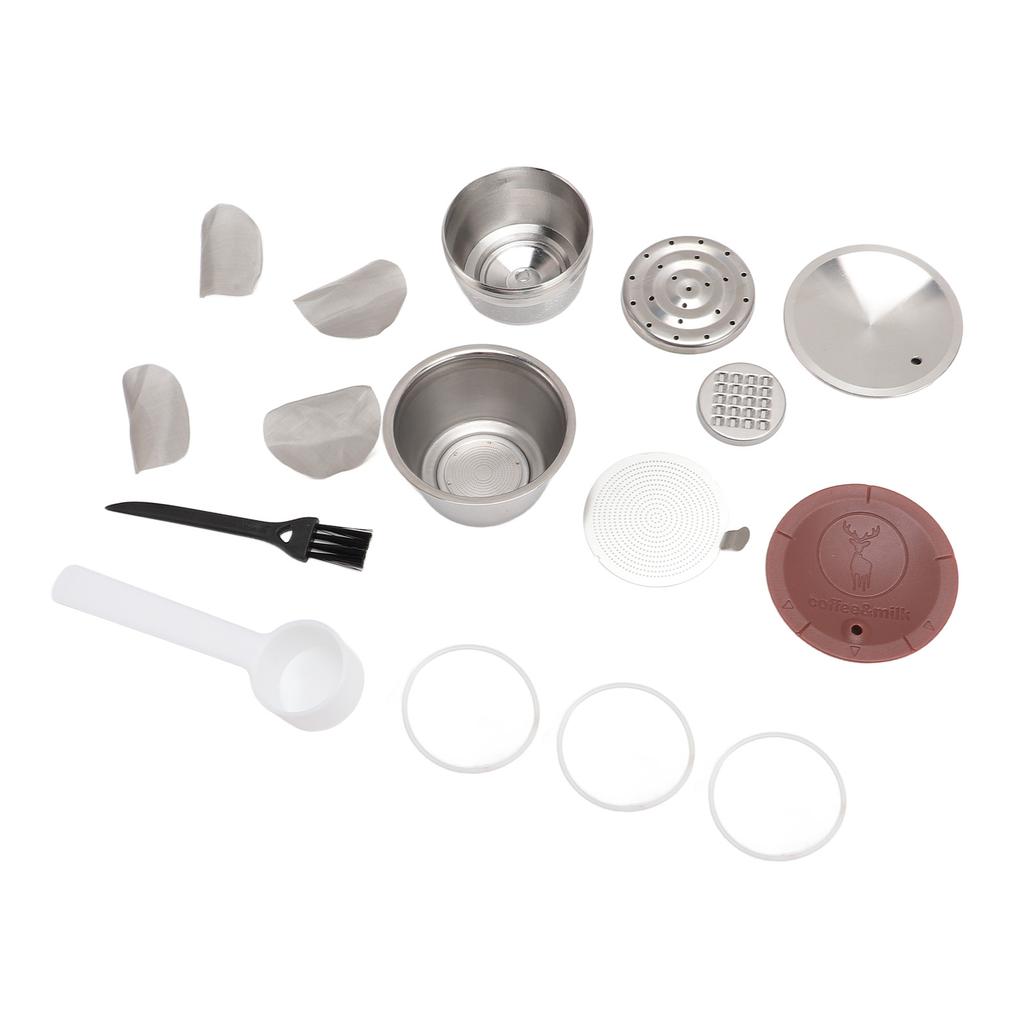 Stainless Steel Coffee Capsule Easy to Clean Silicone Lid Portable Multifunctional for Home Office