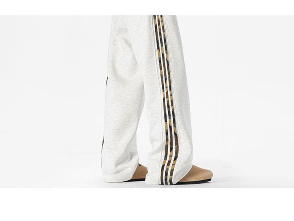 Unisex American Side Stripe Sweatpants: Loose, Straight-Leg Casual Pants for Autumn/Winter, High Street Style.
