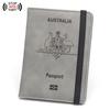 Australian Anti-magnetic Leather Passport Holder with Multi-card Slots and Elastic Band