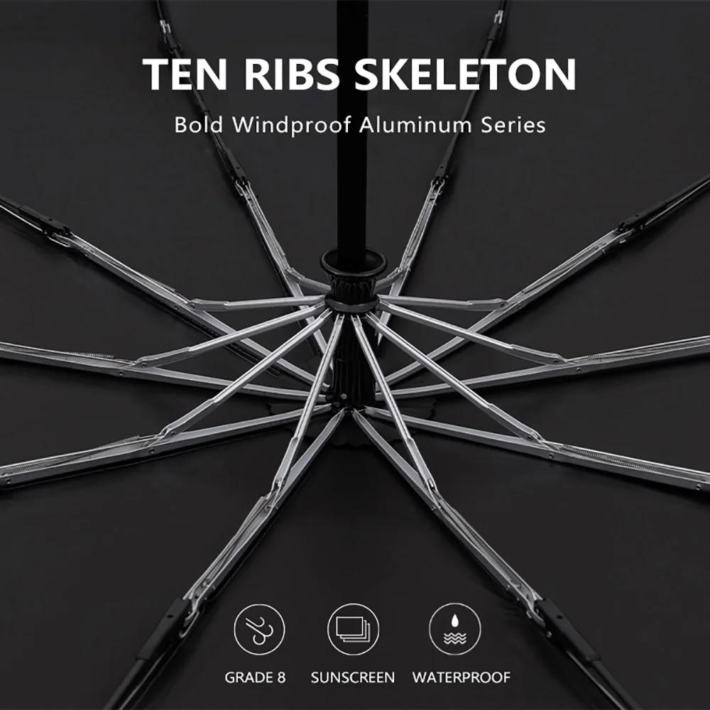 Luxury Automatic Umbrella, Parachase Wooden Handle Sun Umbrella, UV Protection, Outdoor Golf Parasol Umbrellas Free Shipping