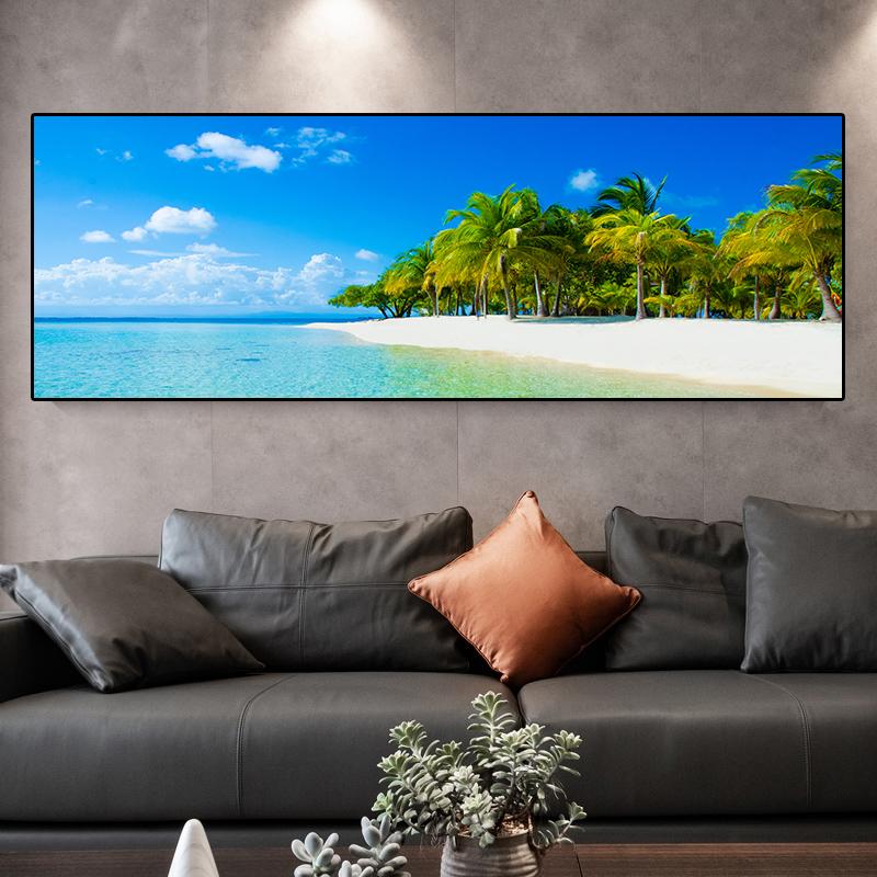 Landscape Tropical Sea Beach Canvas Painting Palm Tree Posters And Prints Wall Art Pictures Living Room Home Decor No Frame