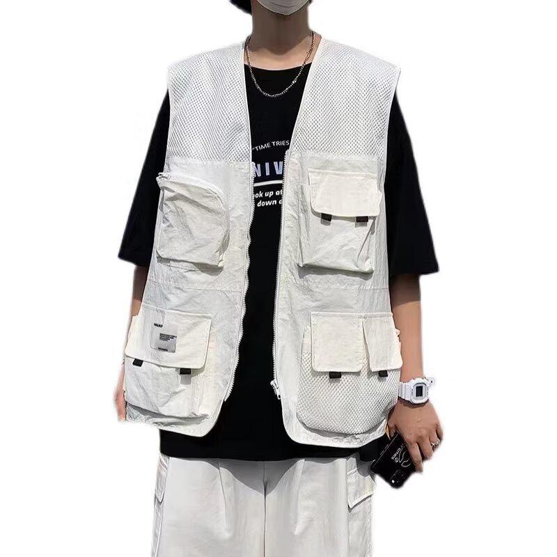 

2024 Унисекс High Street Multi-Pocket Tactical Workwear Vest - Hip-Hop Style XL чёрный