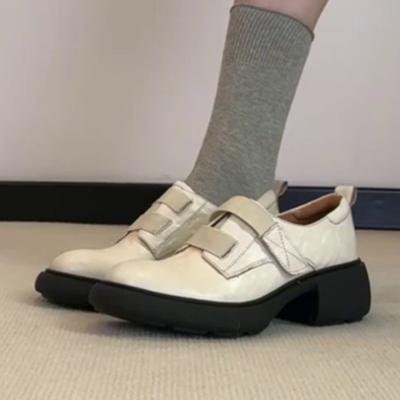 2025 New Women Heeled Shoes Loafers Brand Chunky Marie Janes Shoes Elegant 2025 Winter Leather Pumps Zapatillas