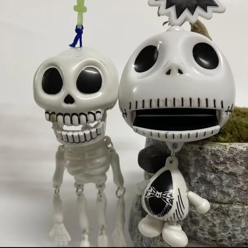 Halloween Spökligt Skelett Hänge Dragsko Leksak Nyckelring För Kvinnor Män Tillbehör Gåva