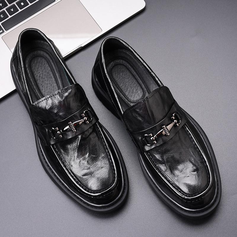 Spring New Men's Formal Wear Breathable Non-slip Men's Shoes Leather Platform Loafers Men's Business Casual Leather Shoes