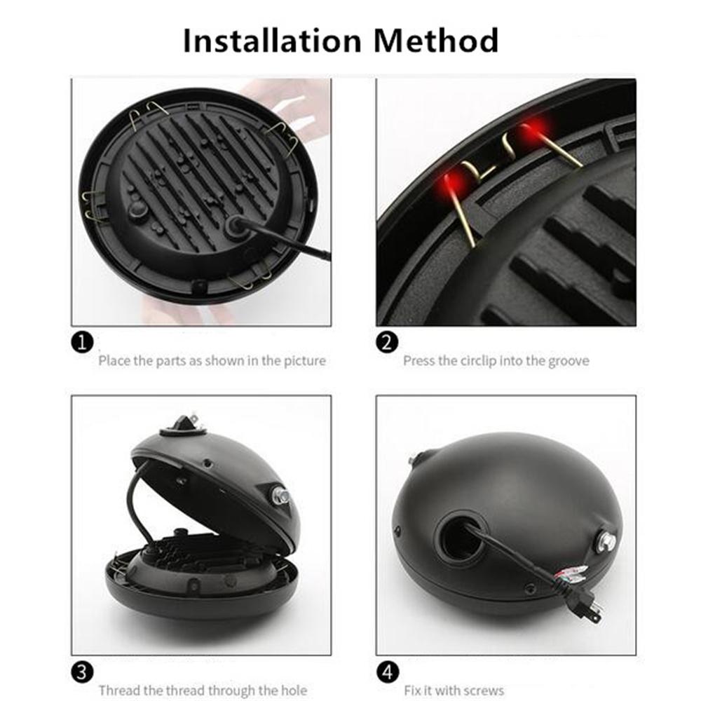 Headlight Housing 7 " Black Motorcycle Headlight Housing Universal