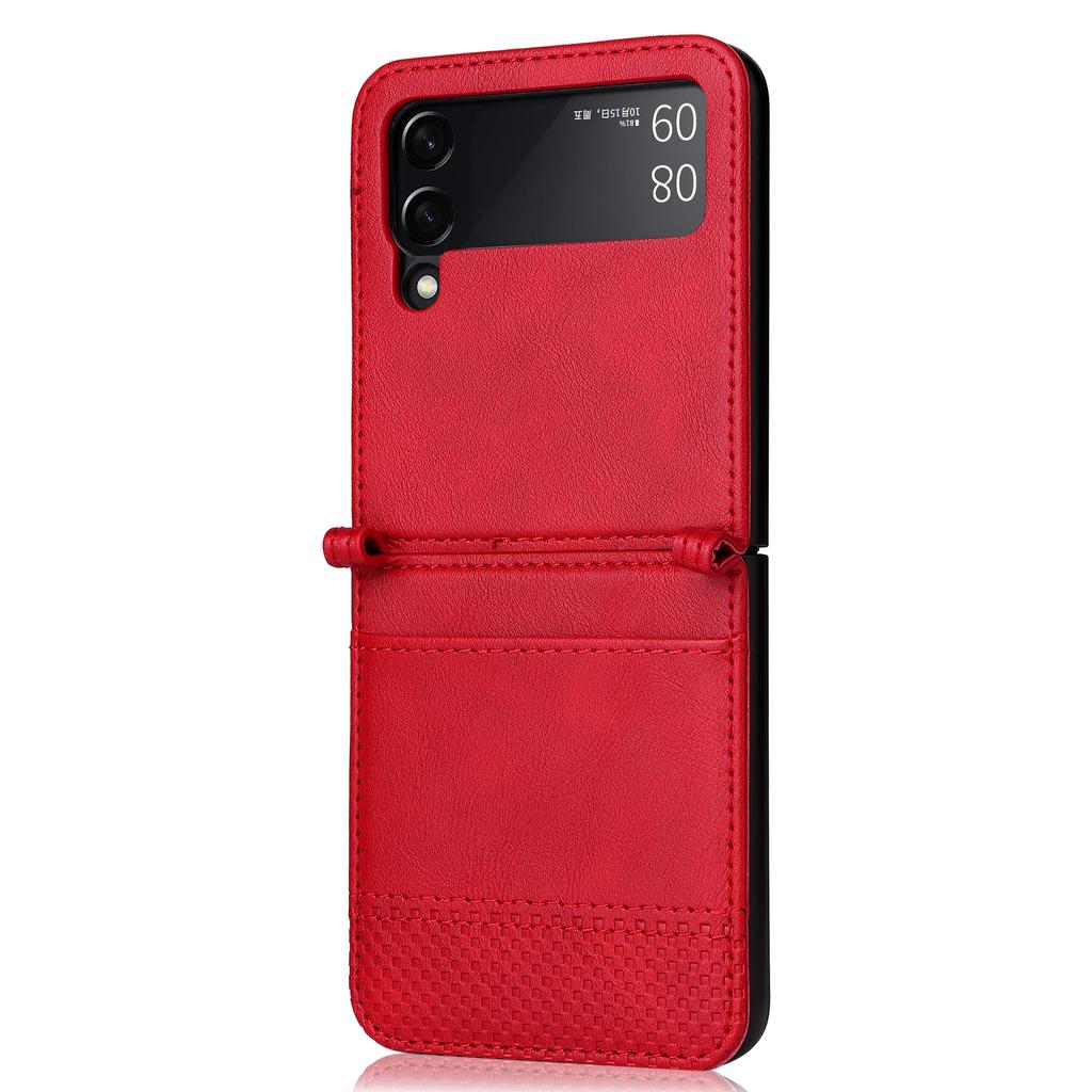 Fashion Card Slot Folding Phone Bag Case For Samsung Galaxy Z Flip 4 5g Flip3 Flip4 Flip 3 Zflip4 Anti -Sweat Matte Cover