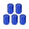 Partuto 5pcs 0.43"x0.39"x0.63" Universal Tire Wheel Valve Caps - Durable Car Tire Valves Dust Caps - Aluminum Alloy Blue