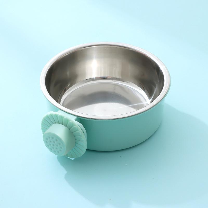 

Миска для домашних животных с защитой от опрокидывания, регулируемая миска из нержавеющей стали для домашних животных, идеальная подвесная кормушка для обеспечения собак едой и водой зелёный