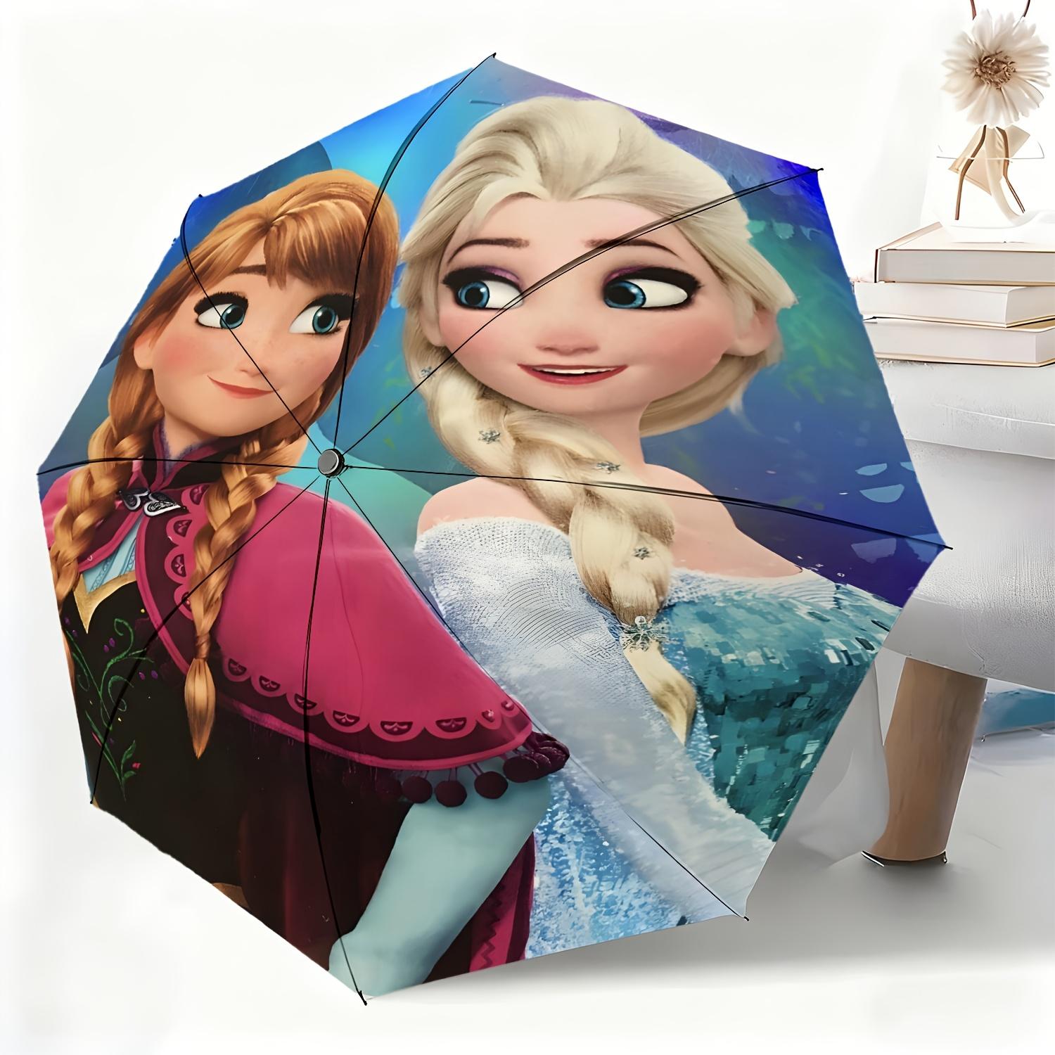 

1pc Disney Frozen Sisters Automatic Umbrella, All-Weather Folding Umbrella for All Occasions, Portable Compact Umbrella, Chris (as the picture,Iron&8K)