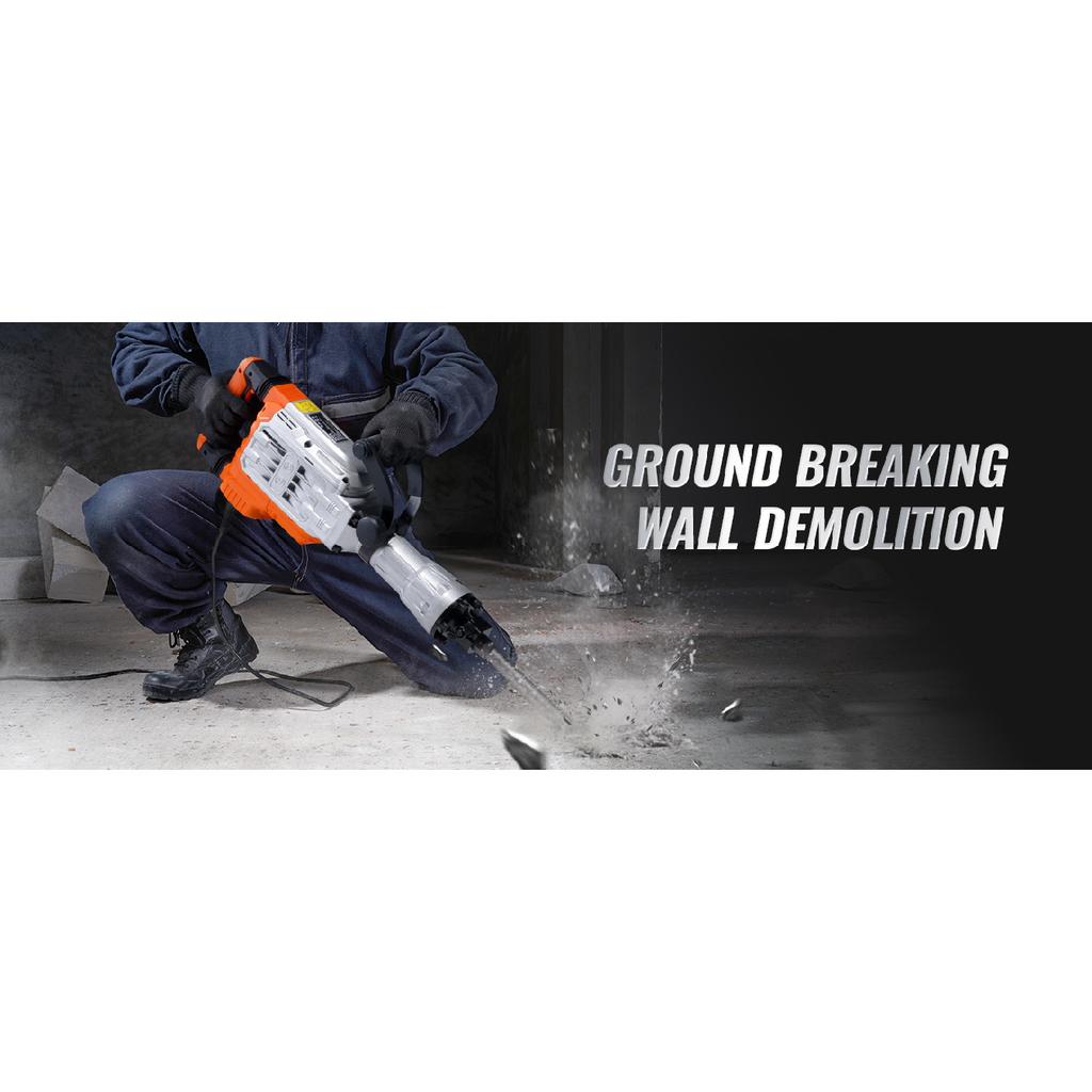 SucceBuy Demolition Jack Hammer 1500W/2200W/3500W Jack Hammer Concrete Breaker Heavy Duty Electric Jack Hammer 2/4pcs Chisel