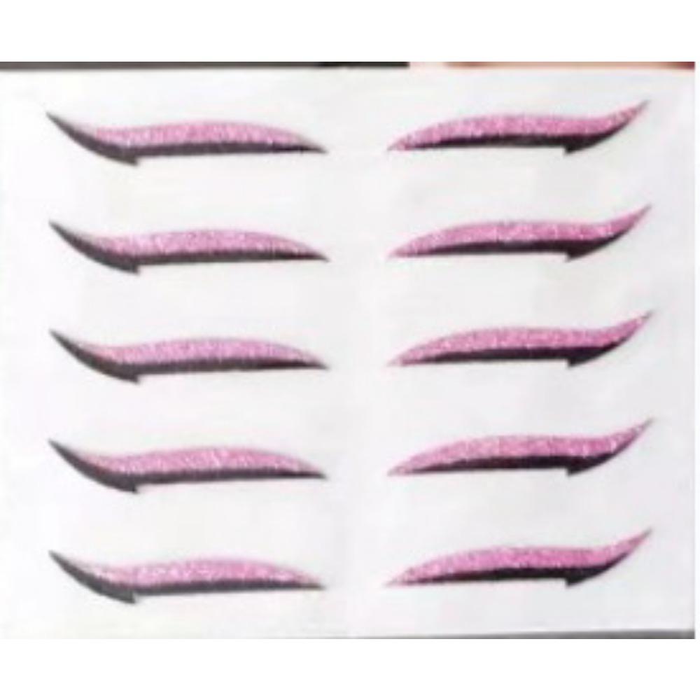 5 Pairs /6 pairsFake Glitter Eyeliner Sticker Self-adhesive Party Makeup Eyeliner Sticker Magic Double Eyelid Tape Cat Eye Makeup Cosmetic Tools