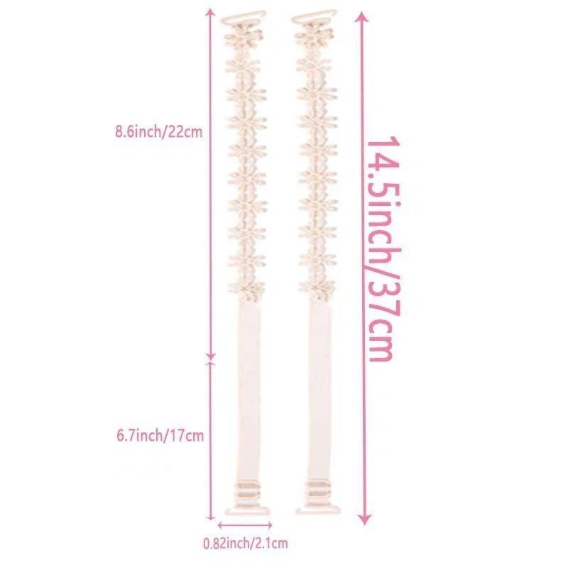 1Pair Lace Flower Decor Bra Straps, Adjustable Versatile Anti-Slip Shoulder Strap For Women'S Lingerie And Bra Accessories