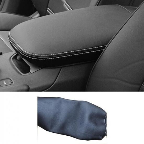 Black Leather Central Console Armrest Box Cover Trim For Cadillac XT5 2017-