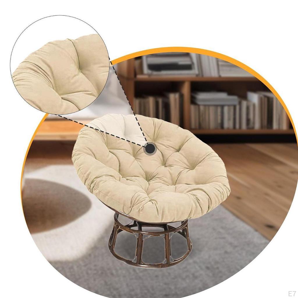 Circular Chair Cushion for Floor Use, Pet-Friendly Pad Hanging Basket Chairs, Seat