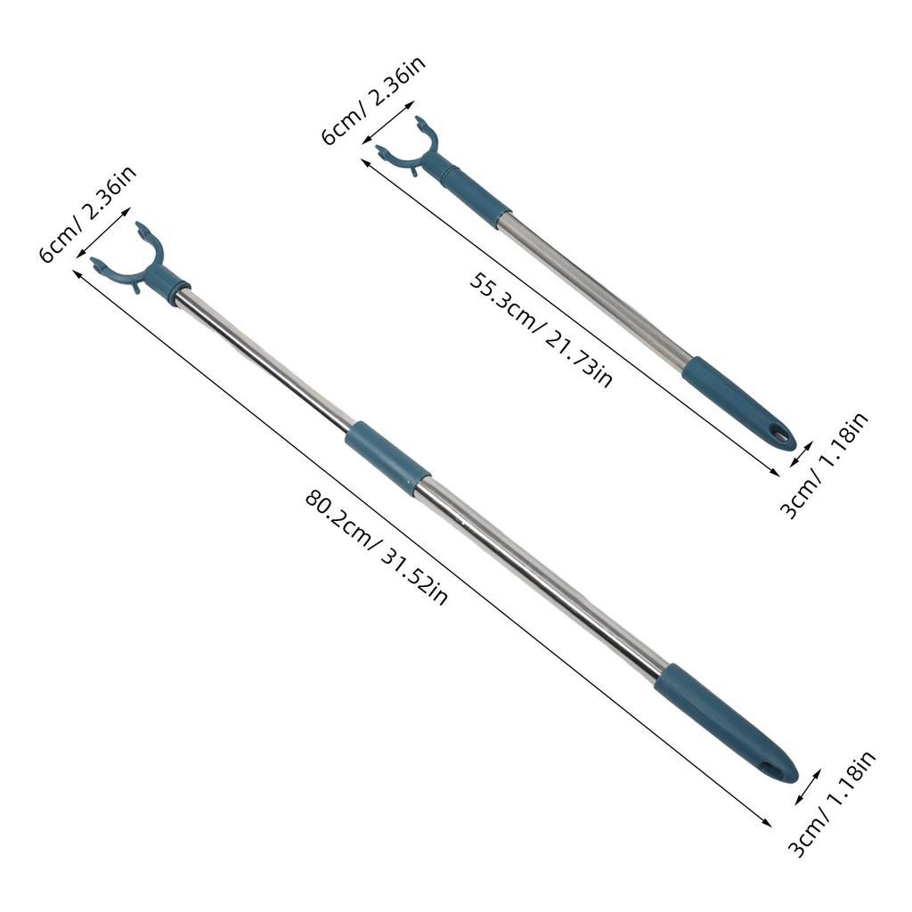 Closet Hanging Rod Adjustable Coat Hangers Clothes Fork Extender Stainless Steel Extendable Line Pole Laundry Room Poles