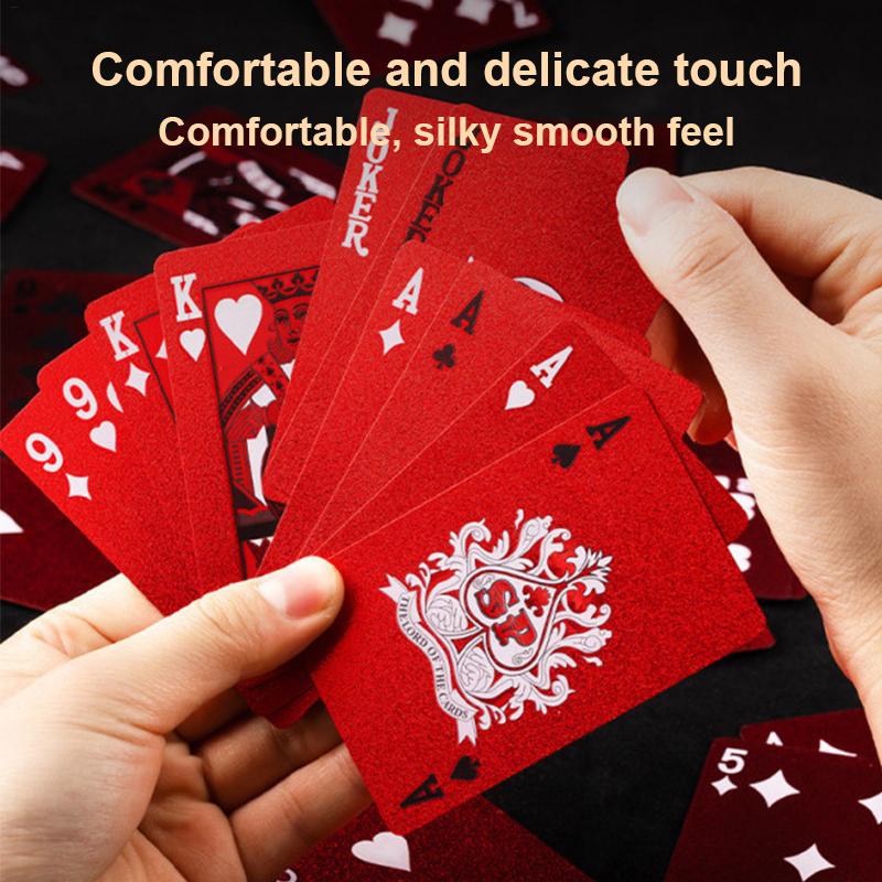1pc Waterproof Durable Red Playing Cards Family Outdoor Game Entertainment Set Stress Relief Toy Time Entertainment