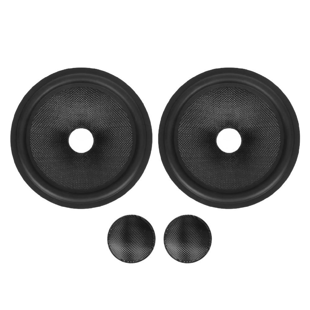 2PCS Easy to Install Black Paper Paper Speaker Cone Rubber Surround Speaker Drum Paper Subwoofer Cone Speaker Repair