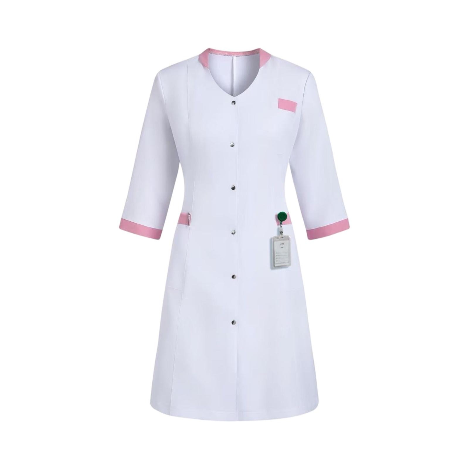 

Women s Fashionableuniform, Long And Short Sleeves, Slim Fit Work Clothes XL рожевий