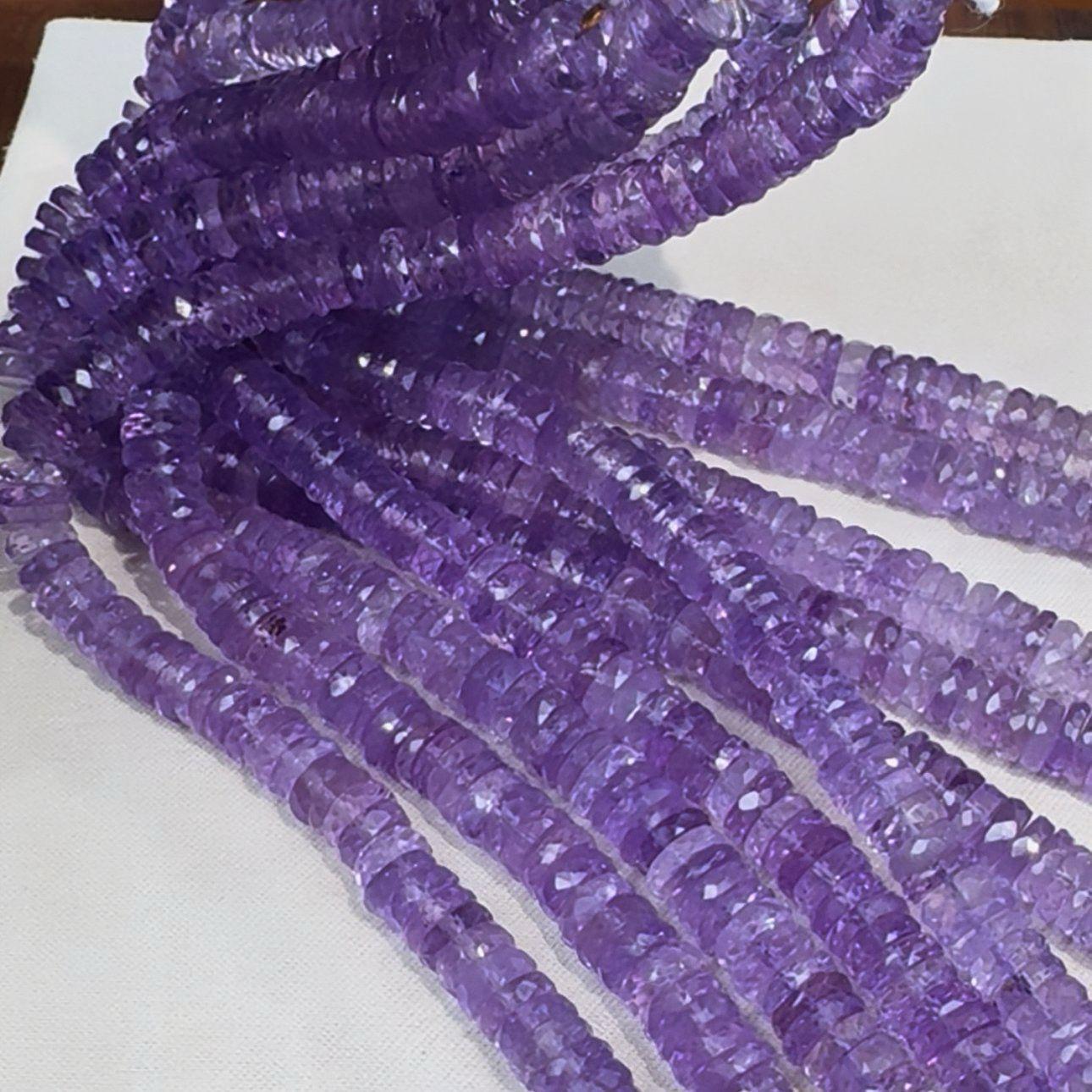 Натуральная Высококачественная Фасетированная Аметистовая Бусина-Счеты Ожерелье/Браслет