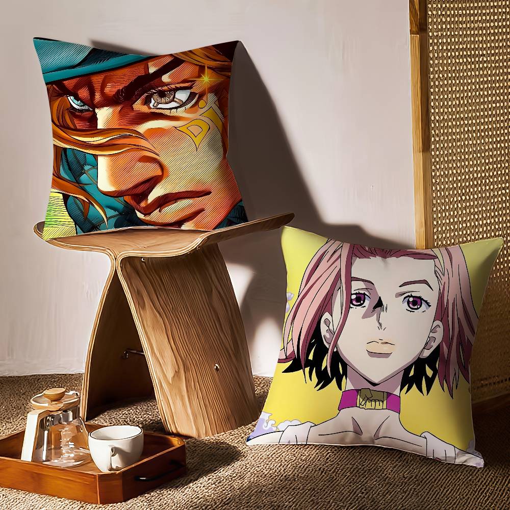 JoJo's Bizarre Adventure Pillow Case Sofa and Living Room Decorative Cushion Covers Dust-proof and Mite-proof Invisible Zipper