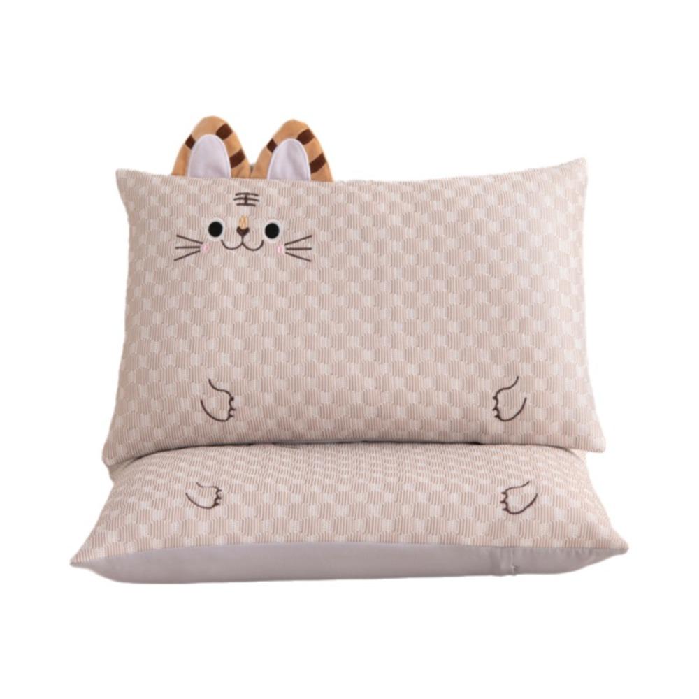 2Pcs Cartoon Pattern Summer Ice Bean Pillowcase Rectangular Pillow Protecter  Dormitory