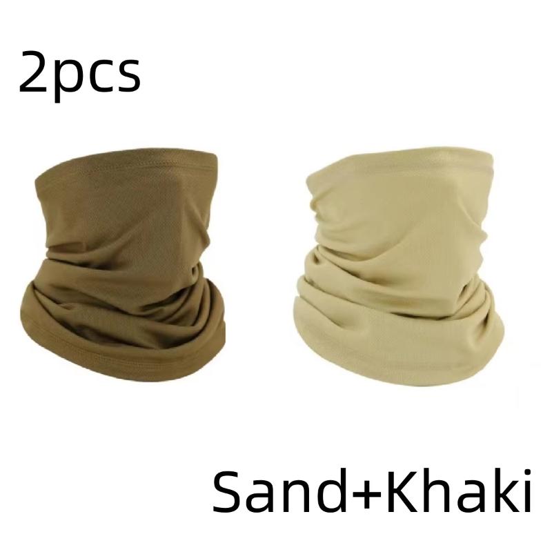 1/2PCS Men Windproof Neck Gaiter Elastic Tube Scarf Ear Cover Male Head Scarves Half Face Sun Ring Headscarf Headband Bandana