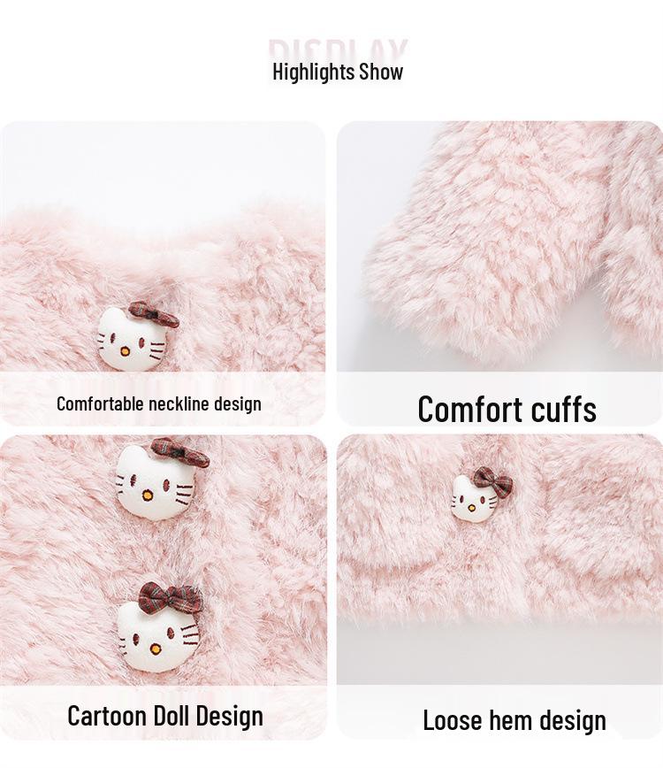 Girls' Faux Fur Fuzzy Coat - 2025 Fashionable Fleece-Lined Autumn/Winter Sweater for Children
