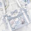 JIAERDI Lolita Cute Bow Shoulder Bag Ladies Harajuku Leather Square Large Capacity Ita Bag Anime Handle Purse Y2K Tote Bag 2025