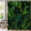 Modern Art Abstract Leaves Shower Curtain, Bathroom Curtain,Printed Polyester Home Decorative Curtain With Hooks