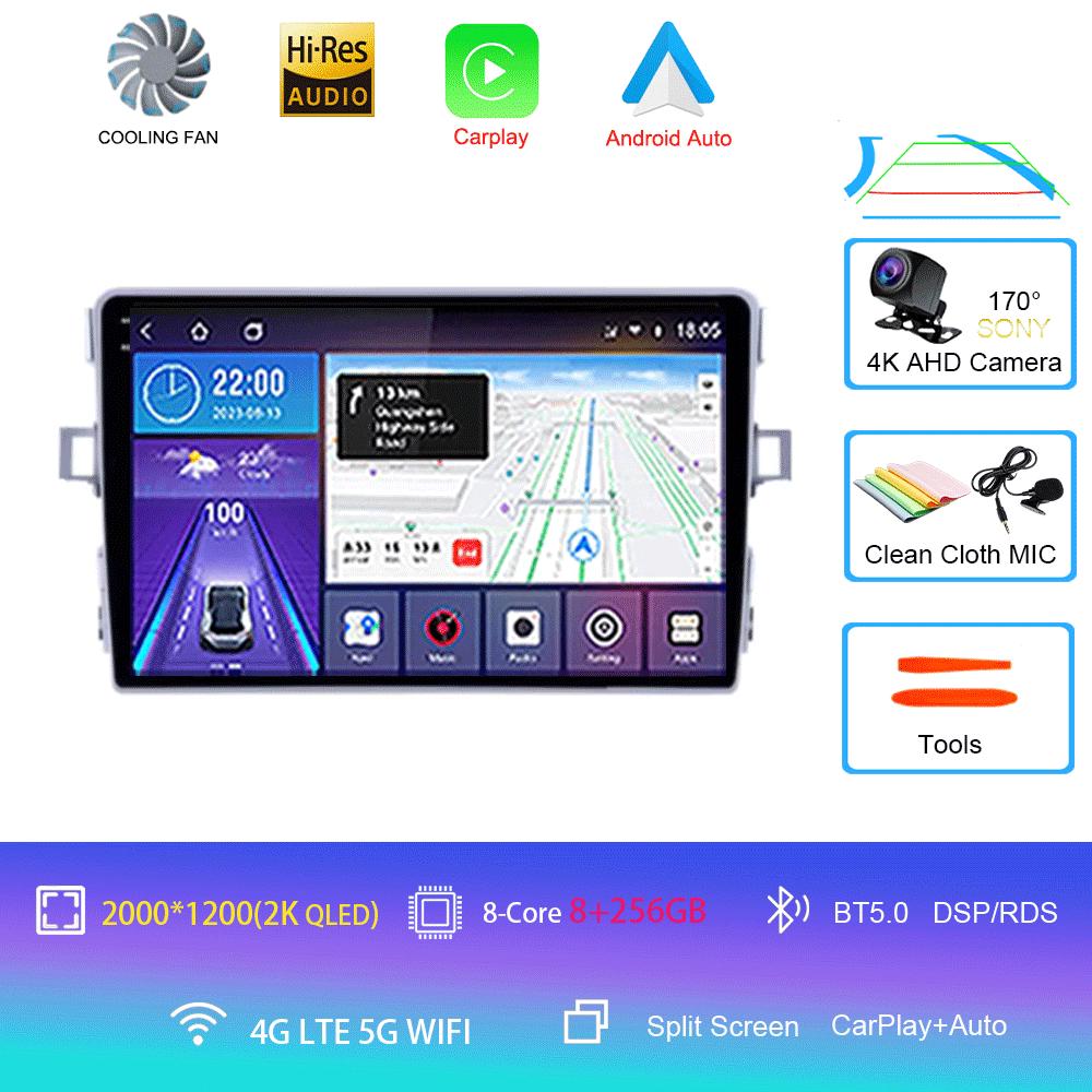 Android 14 Car Radio Carplay Auto For Toyota Verso R20 2009 2010 - 2018 GPS Navigation DSP Head Unit BT Video Player 2Din Stereo