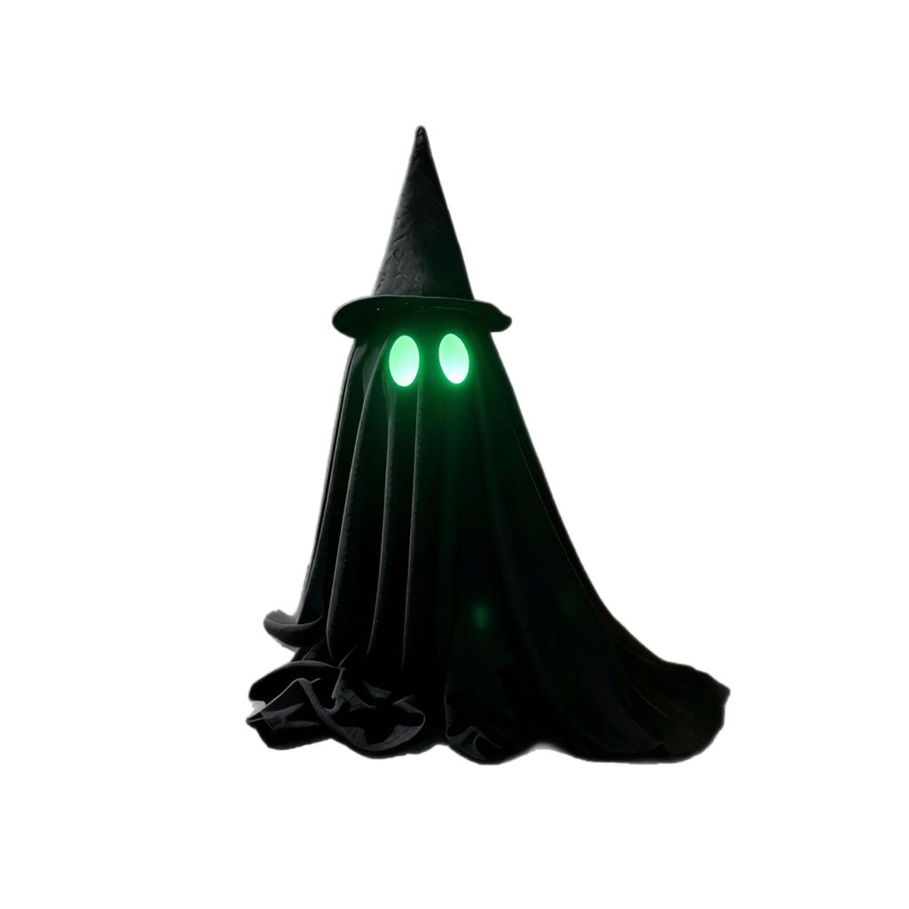 Halloween Light Up Ghost Decoration with Glowing Eyes and Witch Hat Indoor Outdoor Halloween Prop for Party Home Yard Display