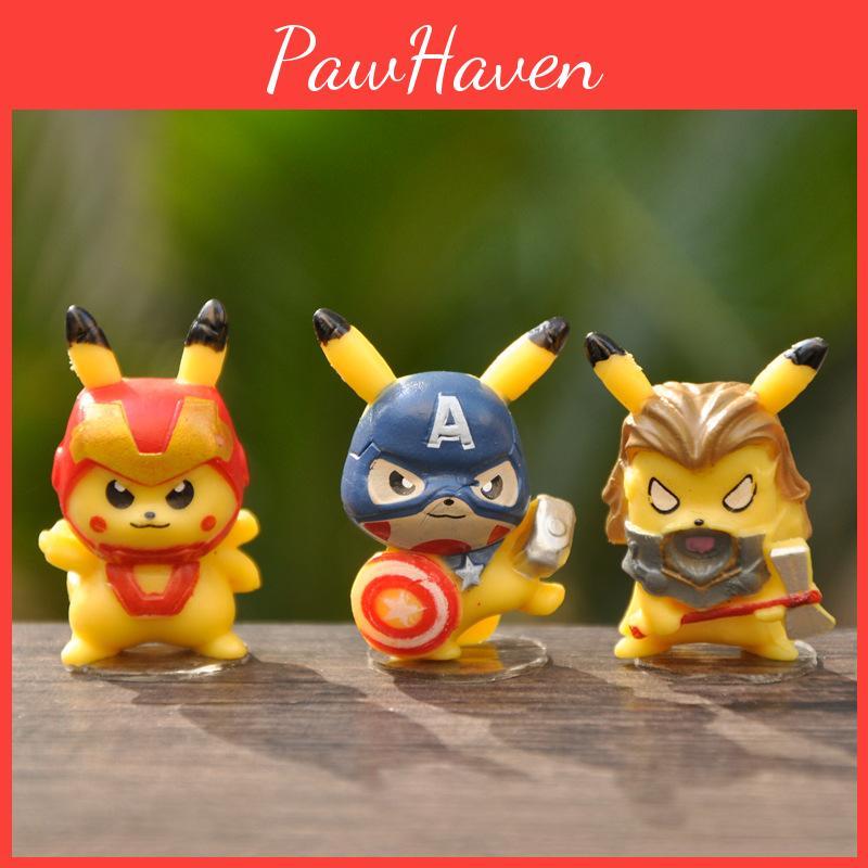Cartoon Anime Avengers Pikachu Mini Doll Desktop Micro Landscape Decoration