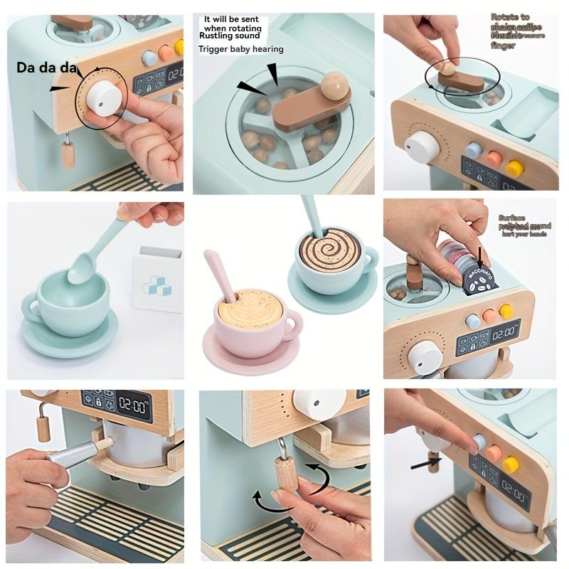 Wooden Coffee Machine Toy Set - Children's Cafe Role-Playing And Early Development Game Toy For Parent-Child Interaction