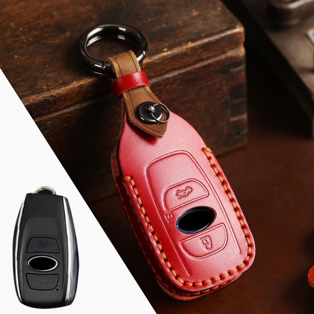 Leather Key Case Cover for Subaru Forester Outback Legacy Car Keys Holder Protector